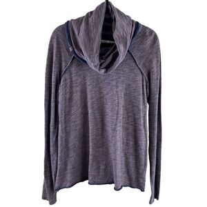 Free People Beach 2-Tone Purple‎ Heather Cowl Neck Slouchy Top One Size